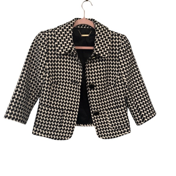 Trina Turk Chic Black and White Houndstooth Jacket classic elegant feminine - Picture 3 of 11